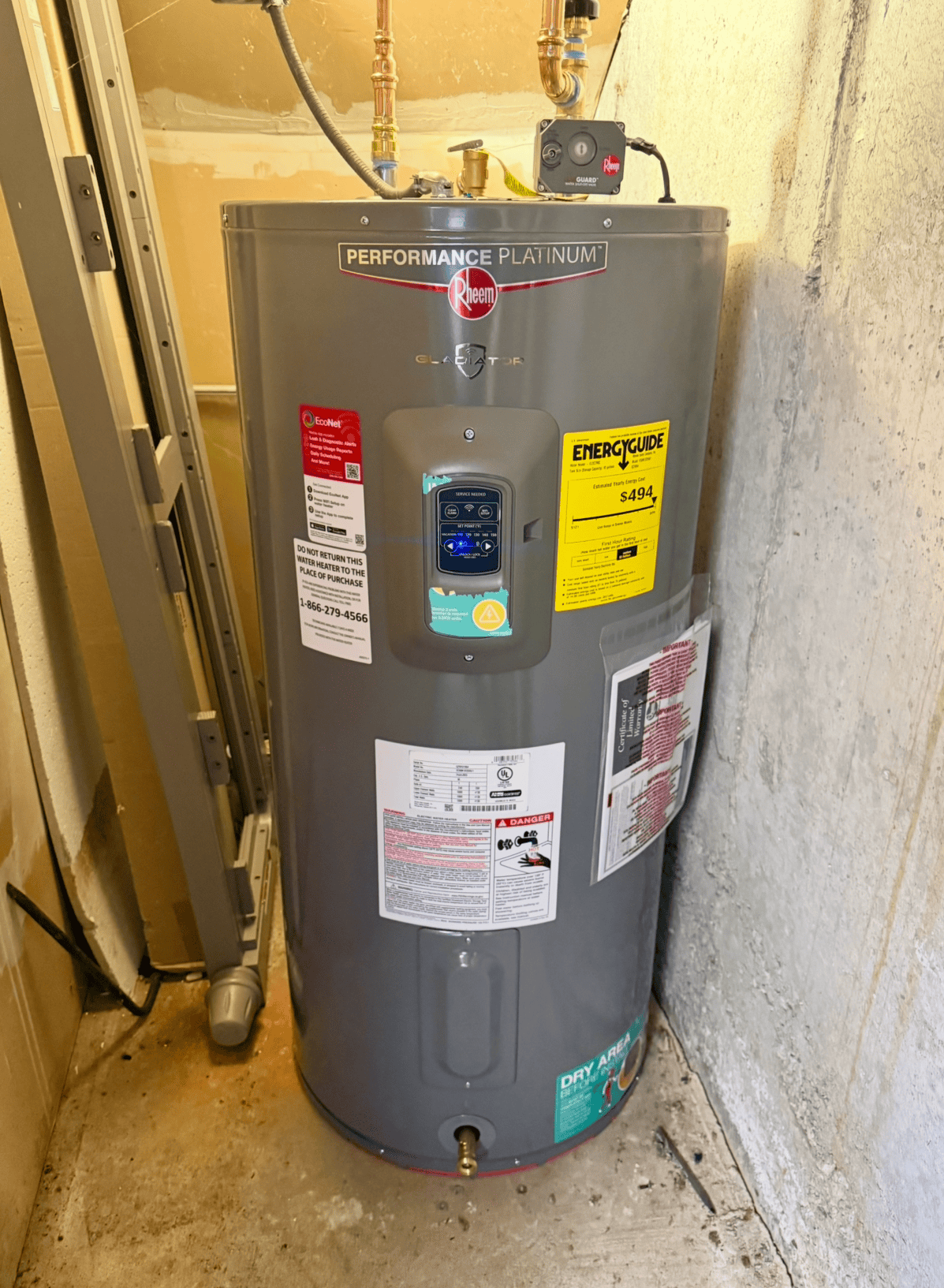 Electric water heater installation in Boston